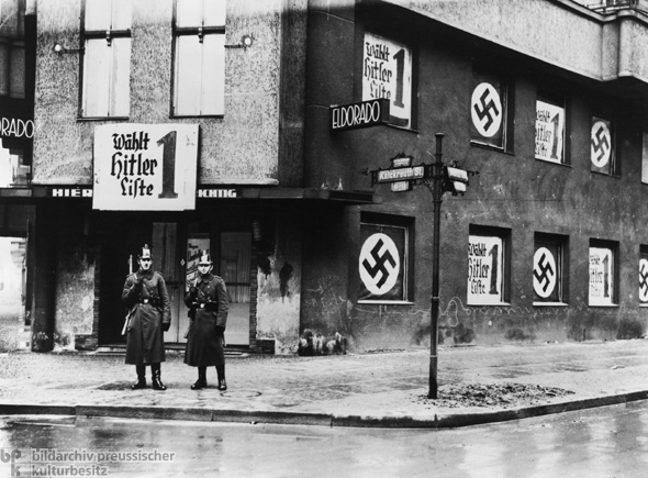 1933 Election Campaign: Hitler’s Election Posters Cover the Front of 